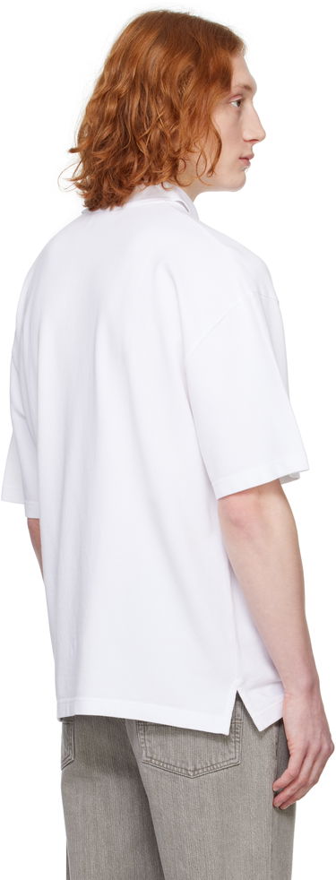 Polo tričko MAISON KITSUNÉ Maison Kitsuné Fox Head Patch Oversize Polo Biela | OM00213KJ7010, 2