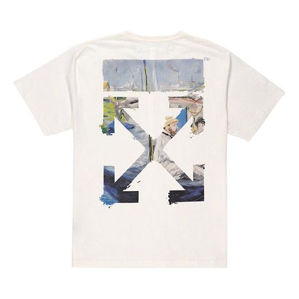 Tričko Off-White Painting Arrow Graphic Short Sleeve T-Shirt Biela | OMAA038G20JER0060110