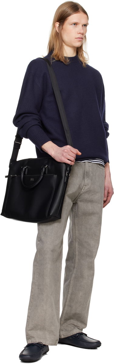 Taška cez rameno BOSS BOSS Grained Faux-Leather Briefcase Čierna | 50536088, 3