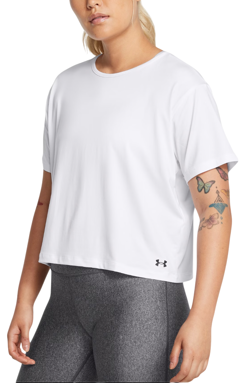 Crop Top Under Armour Short Sleeve Loose Fit Training T-Shirt Biela | 1379178-101, 0