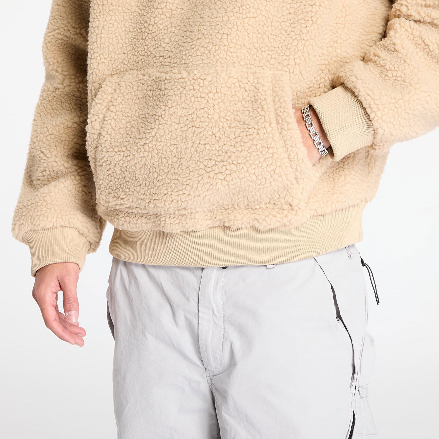 Mikina Urban Classics Urban Classics Oversized Teddy Hoodie Béžová | TB7265-03738, 1