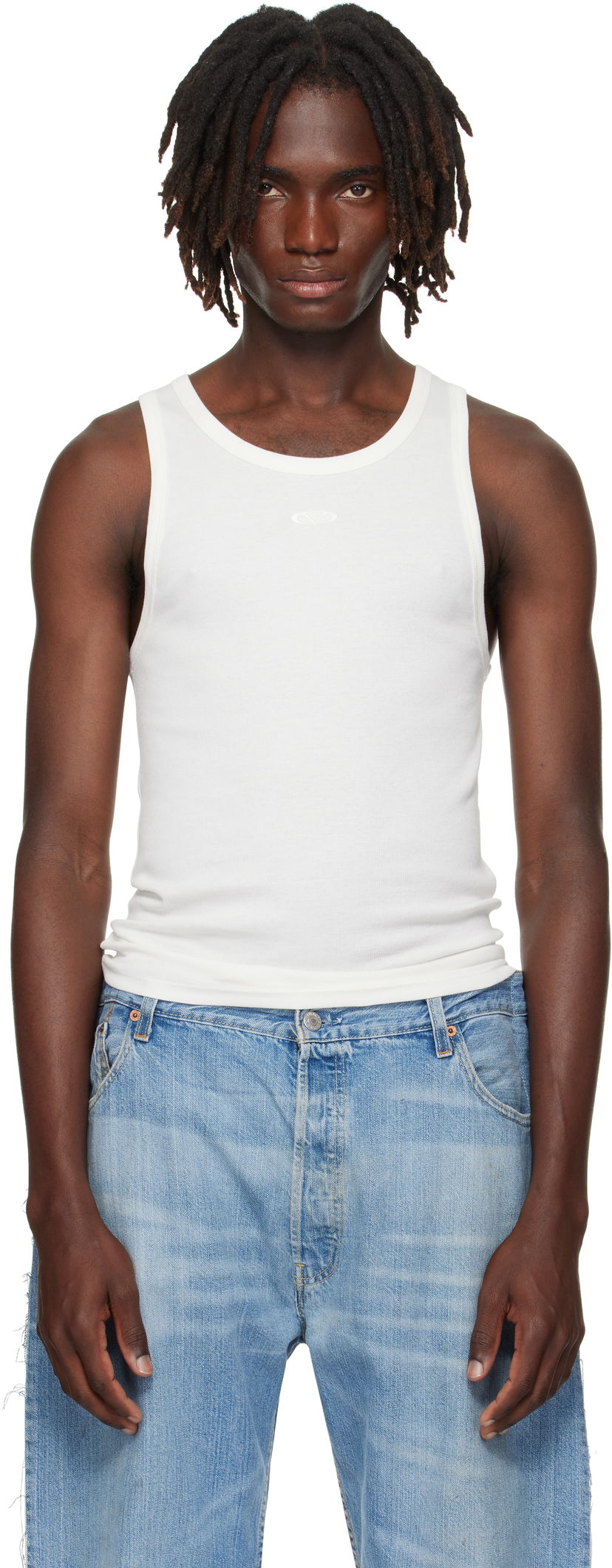 Tielko VETEMENTS Vetements Oval Logo Tank Top Biela | MH76TT120W