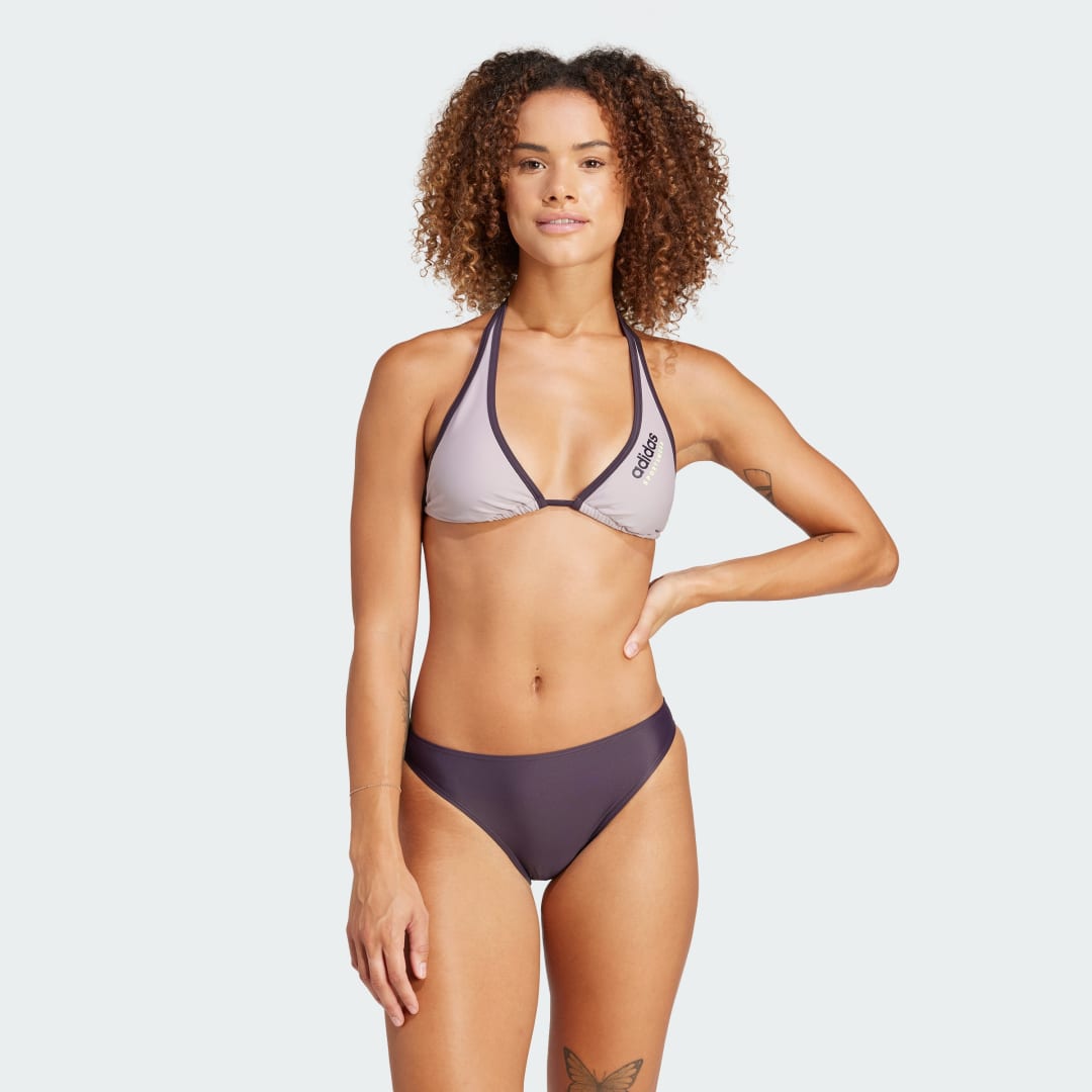 Plavky adidas Performance Sportswear Neckholder Bikini Fialová | IL7247, 1