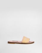 Dolce & Gabbana Flat Straw Sliders With Logo