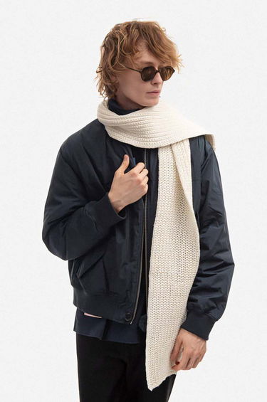 Šál WOOD WOOD Knit Scarf Biela | 12239100.4038, 1