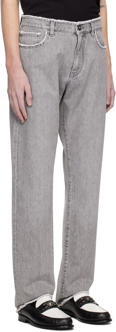 Džínsy Versace Frayed Regular-Fit Jeans Šedá | 1016106_1A11098, 1