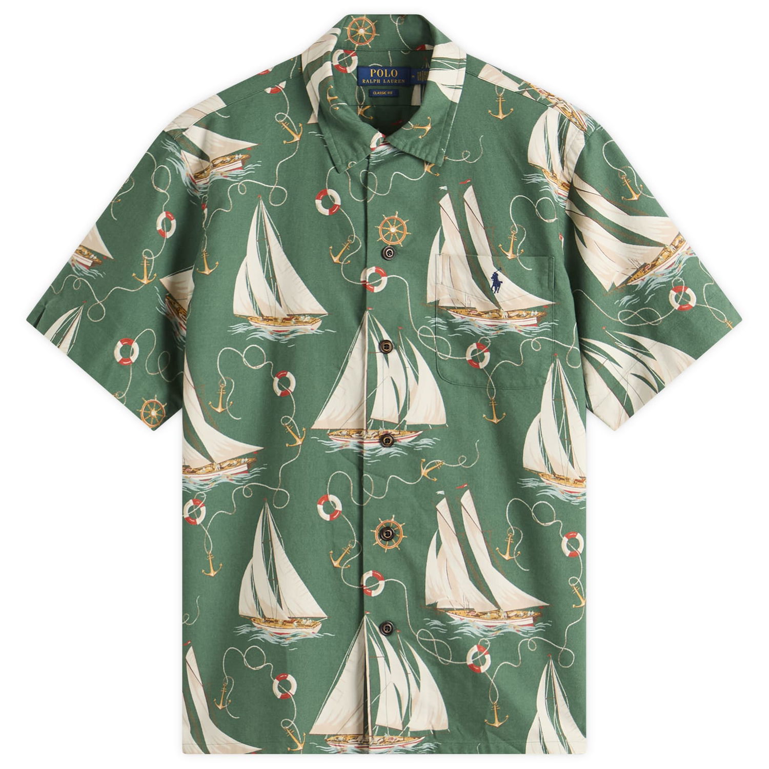 Košeľa Polo by Ralph Lauren Ralph Lauren Boat Print Vacation Shirt, Size Large Zelené | 710971217-MUL, 0