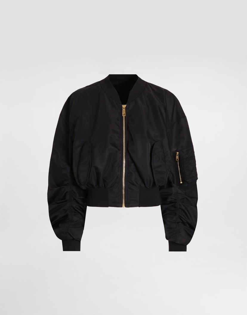 Bomber bunda Dolce & Gabbana Nylon Gabardine Bomber Jacket Woman Collection Čierna | F9T51TFUS3DN0000