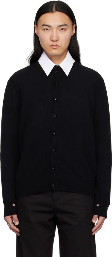 Sveter We11done We11done Eyelet Detail Cardigan Čierna | WD-KC0-25-617-U-BK, 0