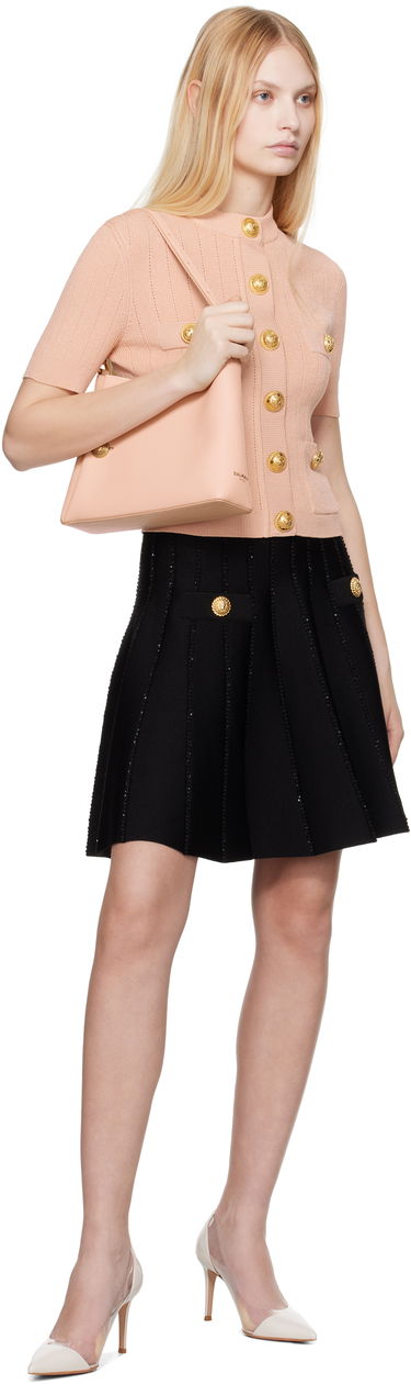 Sukňa Balmain Balmain Flared Knit Miniskirt Čierna | EF1LB929KI15, 3