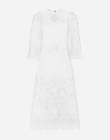 Šaty Dolce & Gabbana Cotton Calf-Length Dress With Cut-Out Detailing Biela | F6JIFZGDCJTW0800, 0