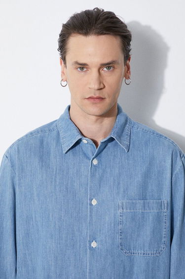 Košeľa A.P.C. A.P.C. Chemise Math Relaxed Denim Shirt Modrá | COGXX.H12584.IAB, 4