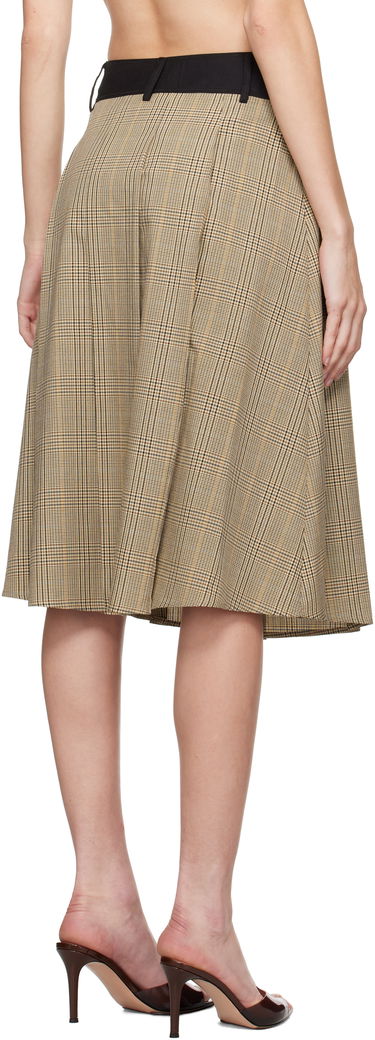 Sukňa Miaou Miaou Albra Plaid Midi Skirt Béžová | 4055BCWBRC, 2