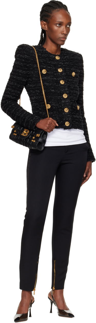 Bunda Balmain Buttoned Knit Jacket Čierna | FF0SK890KJ16, 3