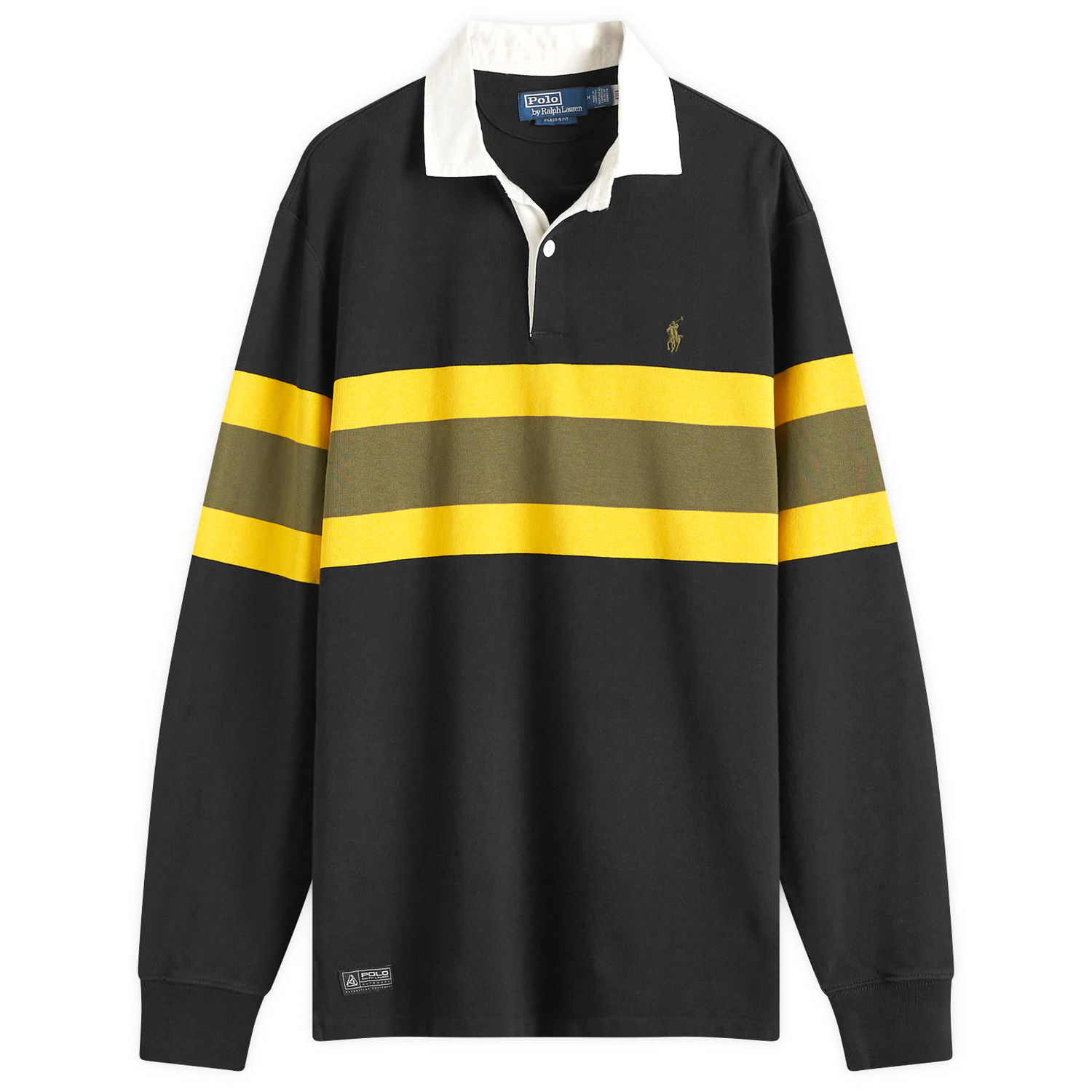 Polo tričko Polo by Ralph Lauren Ralph Lauren Stripe Knit Rugby Shirt, Size Large Čierna | 710958257001, 1
