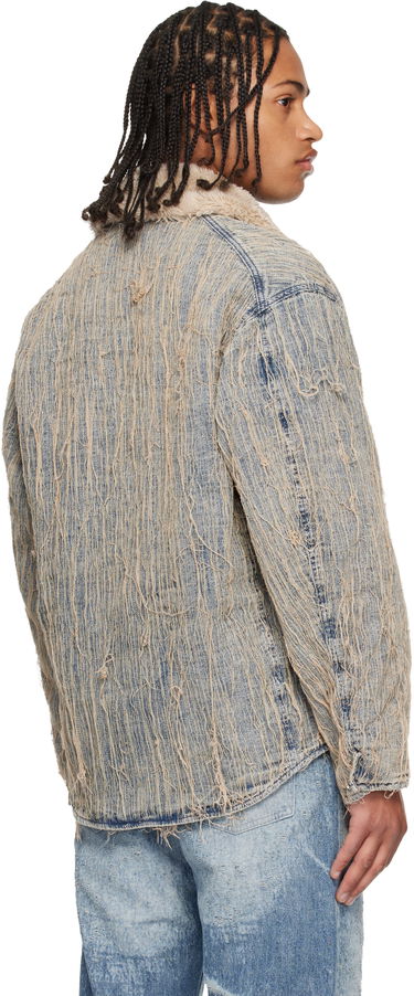 Bunda Diesel Shredded Denim Jacket with Sherpa Collar D-Ivar-S Rôznofarebný | A19276-0CMBZ-01, 2