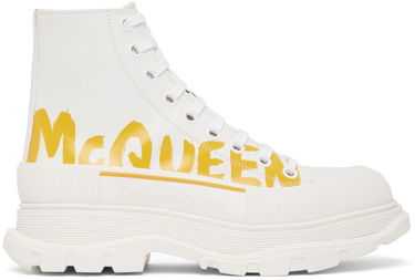 Tenisky a topánky Alexander McQueen Grafitti Tread Slick High-Top Sneakers Biela | 711109WIAT6, 0