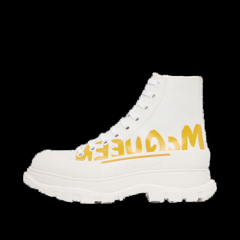 Tenisky a topánky Alexander McQueen Grafitti Tread Slick High-Top Sneakers Biela | 711109WIAT6