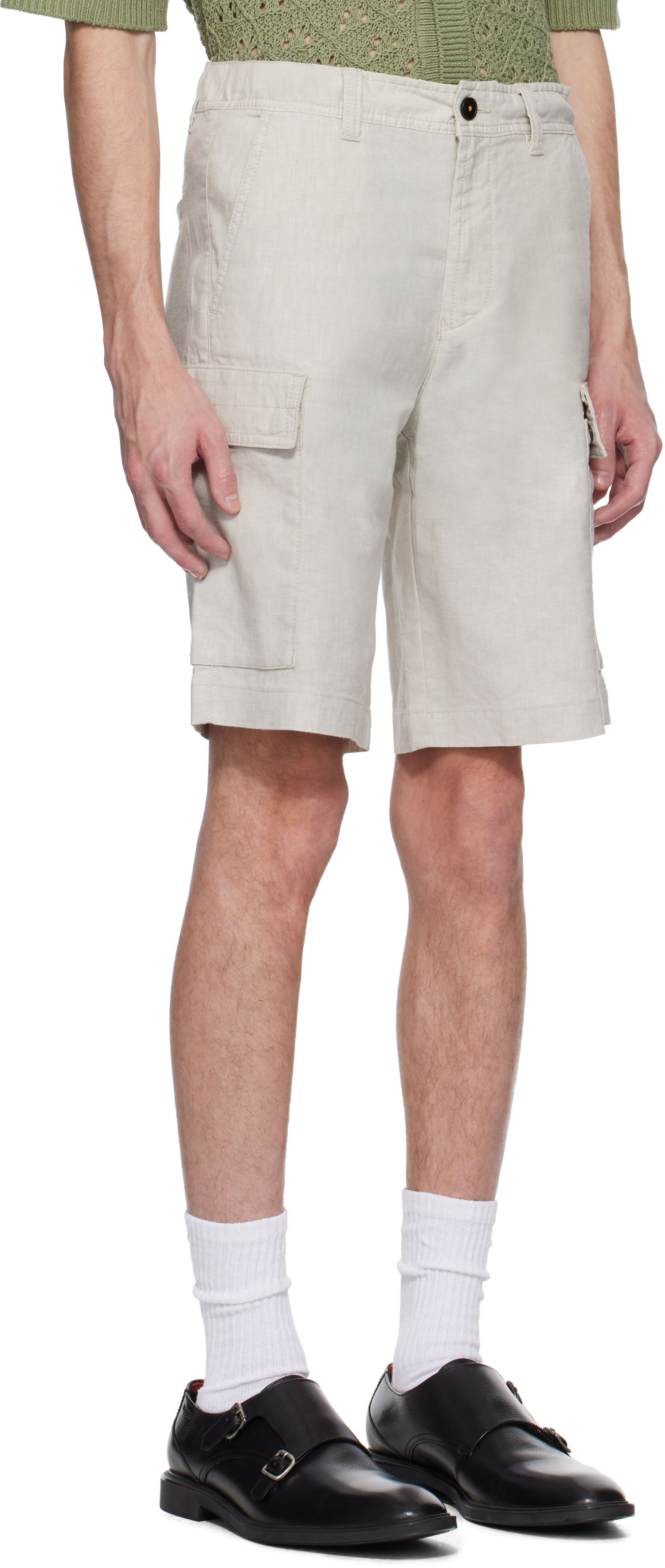 Šortky BOSS Drawstring Cargo Shorts Béžová | 50536888, 1