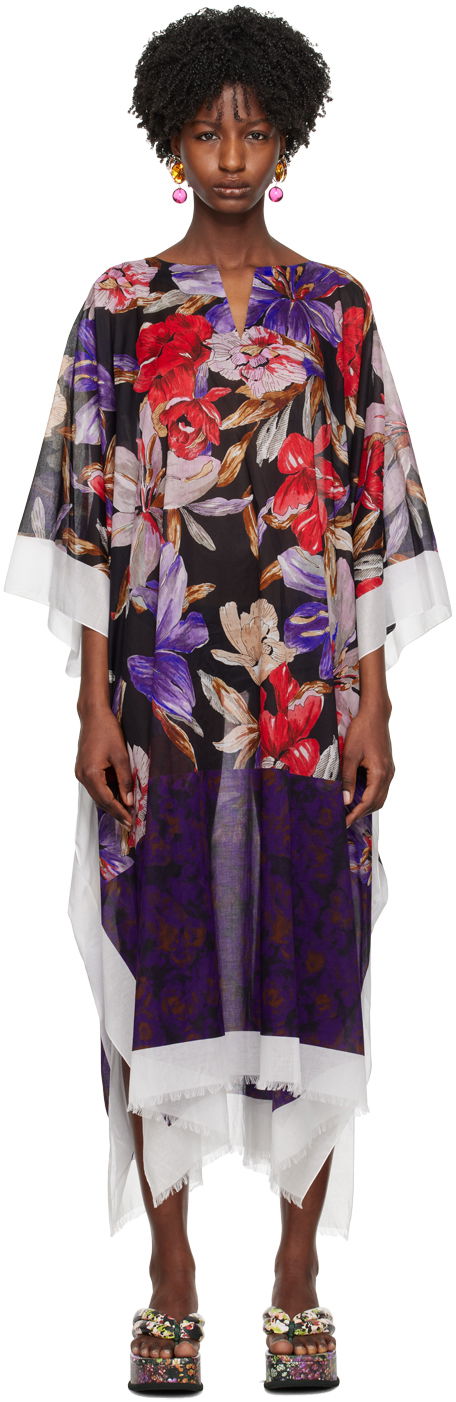 Šaty Dries Van Noten Dries Van Noten Floral-Print Kaftan Dress Rôznofarebný | 231-050711-6018, 0