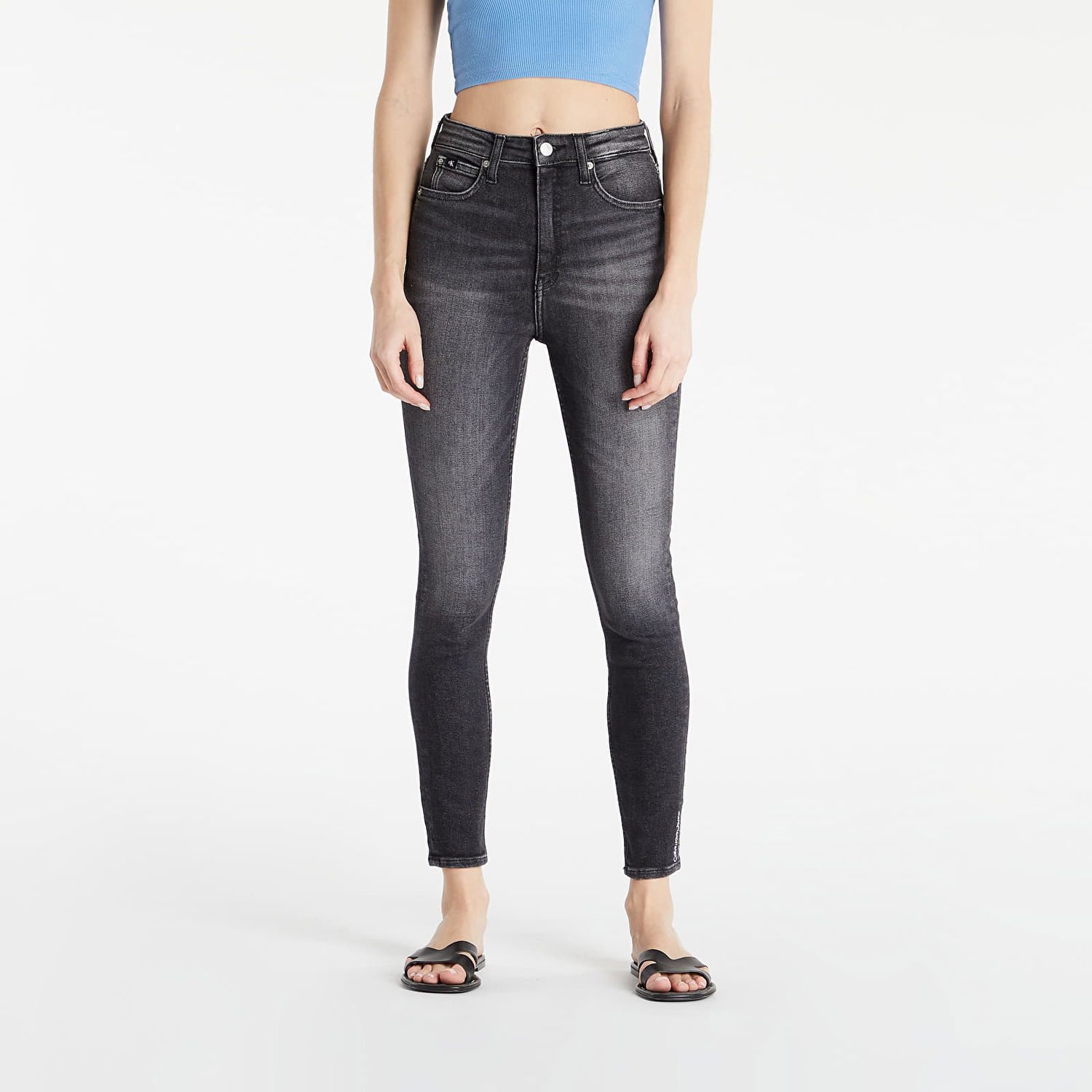 Džínsy CALVIN KLEIN Jeans High Rise Skinny Ankle Čierna | J20J218630 1BY, 0