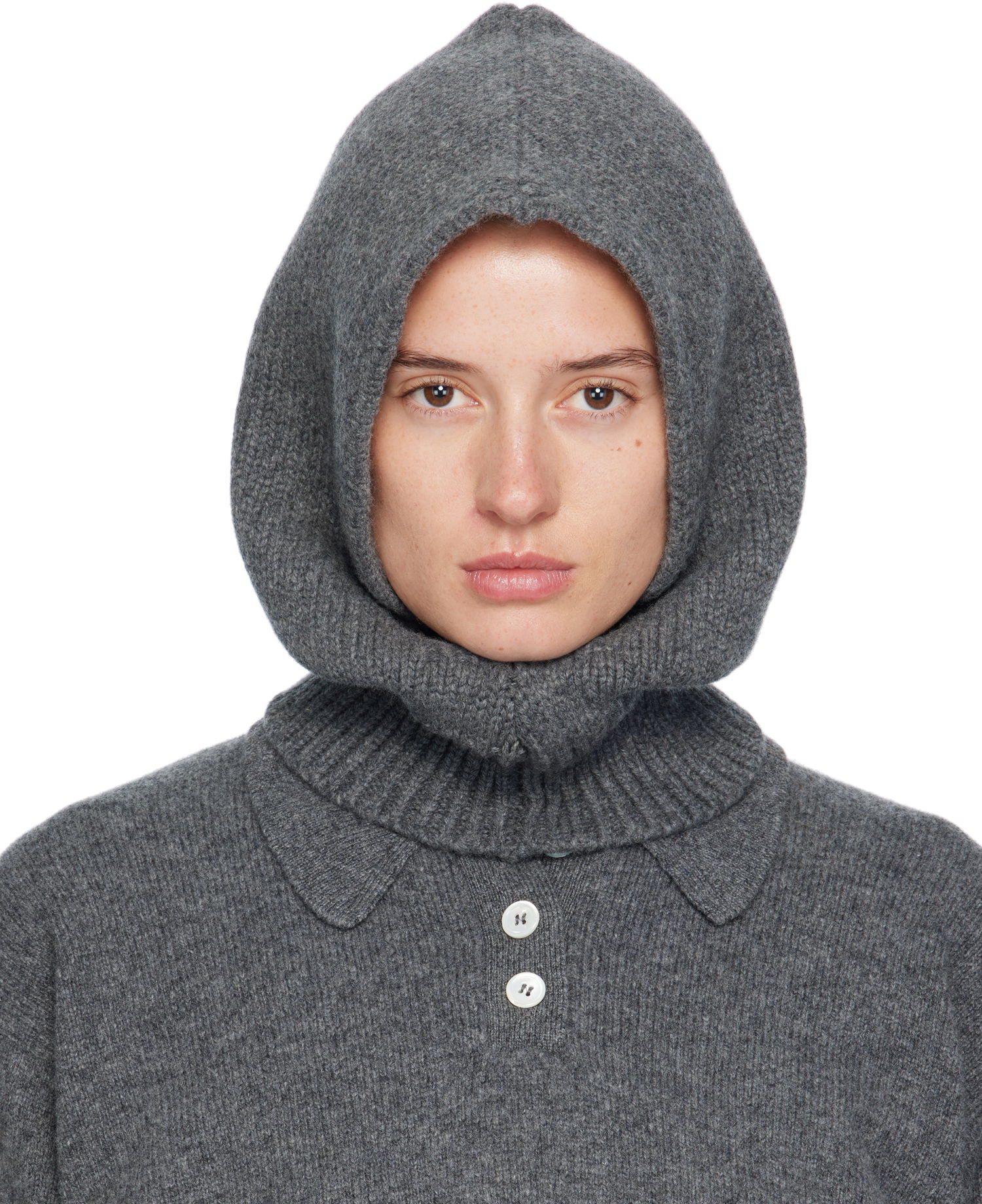 Šál &Daughter &Daughter Hand-Knitted Hooded Cowl Šedá | HKN03924, 0