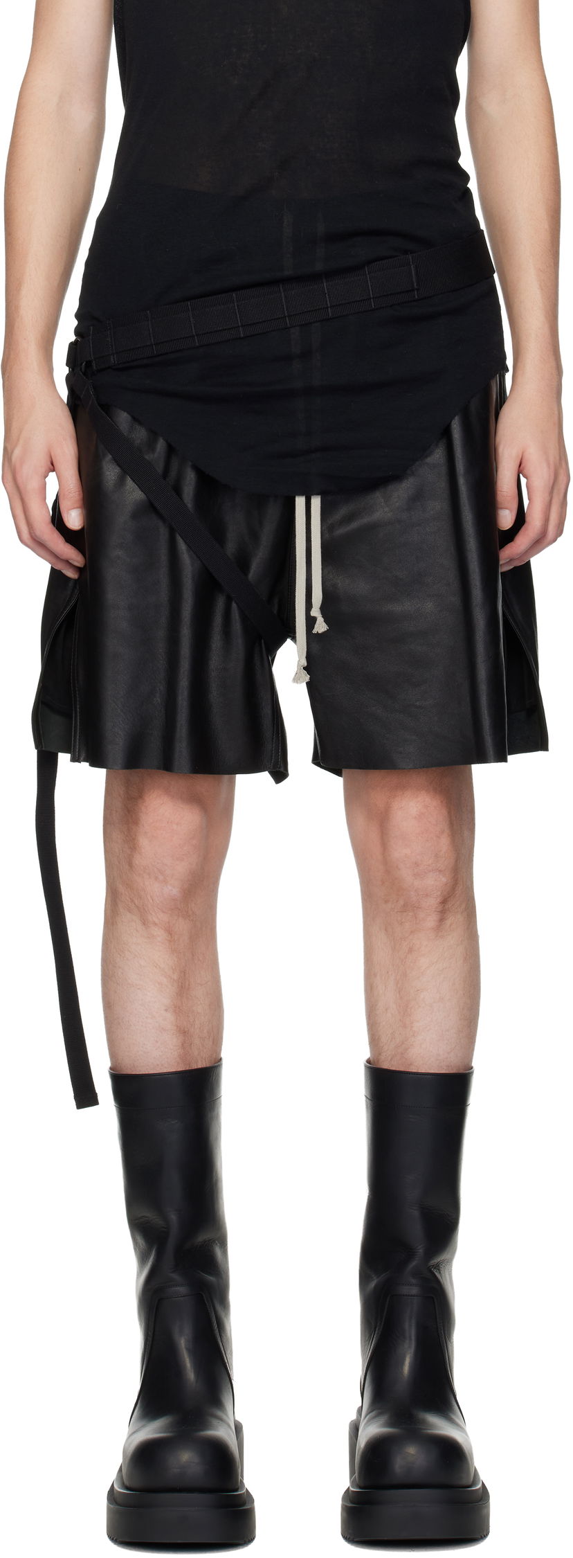 Opasok Rick Owens Rick Owens Concordians Double Wrap Vicious Belt Čierna | RL02E1477 WEB