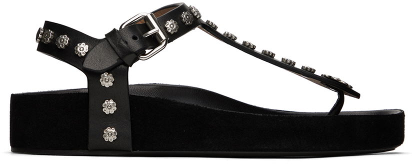Doplnky ISABEL MARANT Isabel Marant Enore Flower Studded Platform Sandals Čierna | 24PSD0115FA-B1B08S