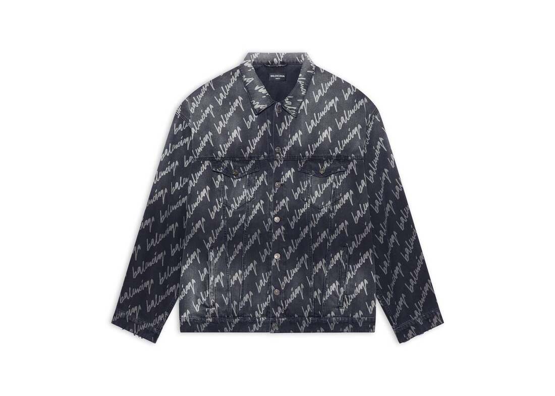 Kabelka Balenciaga Allover Logo Oversized Jacket Čierna | 681690TMW211052, 0