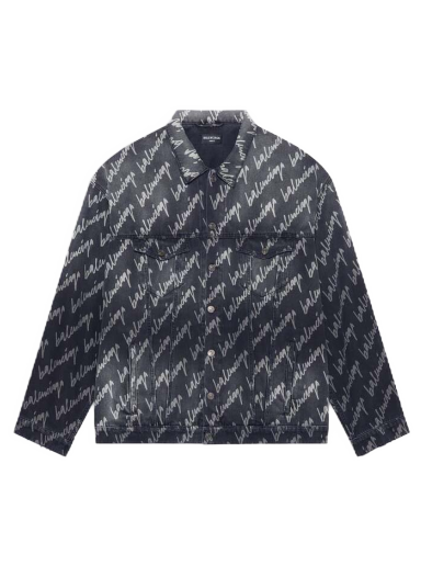 Kabelka Balenciaga Allover Logo Oversized Jacket Čierna | 681690TMW211052