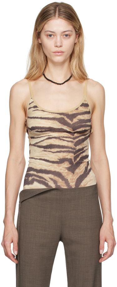 Tielko Baserange Baserange Emily Tiger Print Bodysuit Béžová | ONEM-BLP-EXAU24, 0