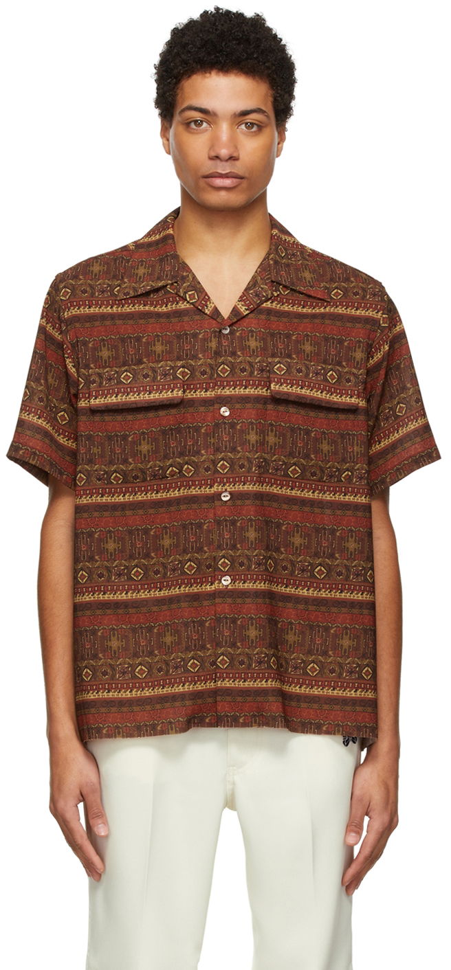 Košeľa Needles NEEDLES Classic Print Shirt Hnedá | KP079