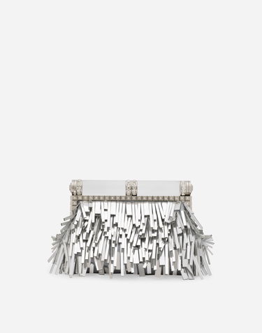 Kabelka Dolce & Gabbana Mordore Nappa Fringed Clutch Bag Metalická | BB7097AY83180998, 3