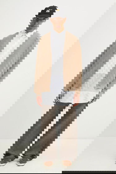 Sveter Maison Margiela Distressed Ribbed Cotton V-Neck Cardigan Béžová | SH0HP0008, 4