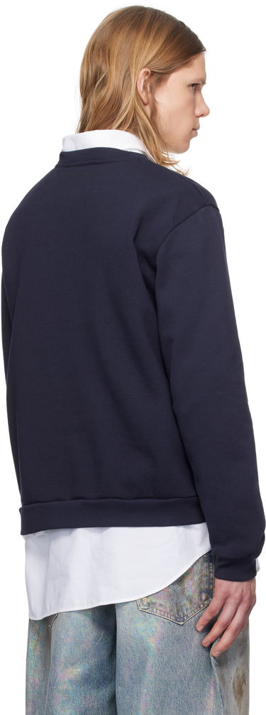 Mikina Acne Studios Acne Studios Crew Neck Fleece Sweatshirt Navy | CI0187-, 2