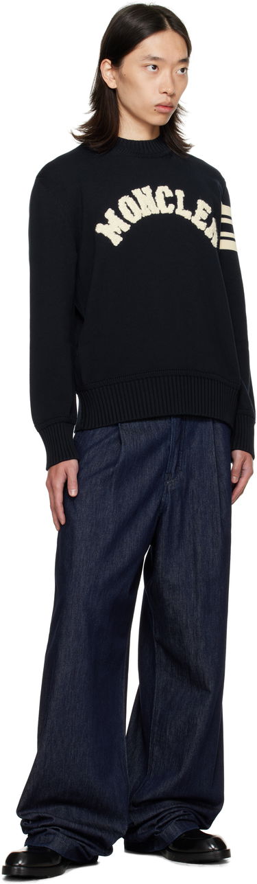 Sveter Moncler Crewneck Sweater with Logo Čierna | K20919C00009M1367, 4
