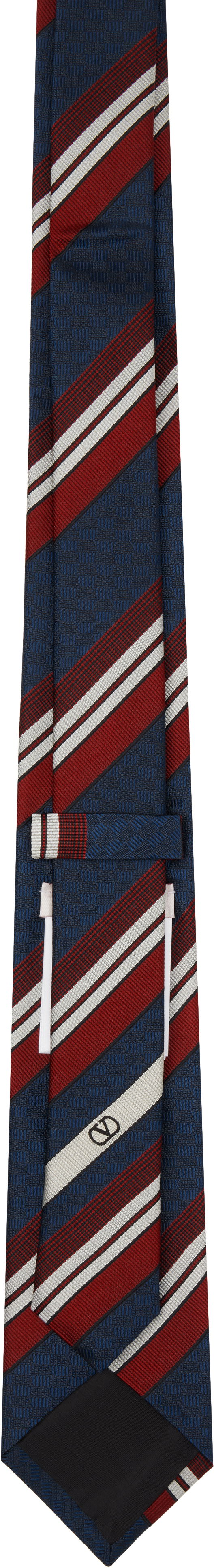 Šál Valentino Valentino Garavani Valentie Striped Silk Tie Modrá | 6Y2EV194RYG, 1