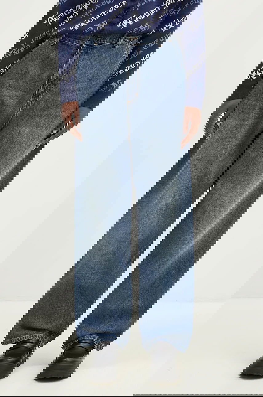 Džínsy Carhartt WIP Brandon Single Knee High Waist Wide Leg Jeans Modrá | I034225.014L, 0