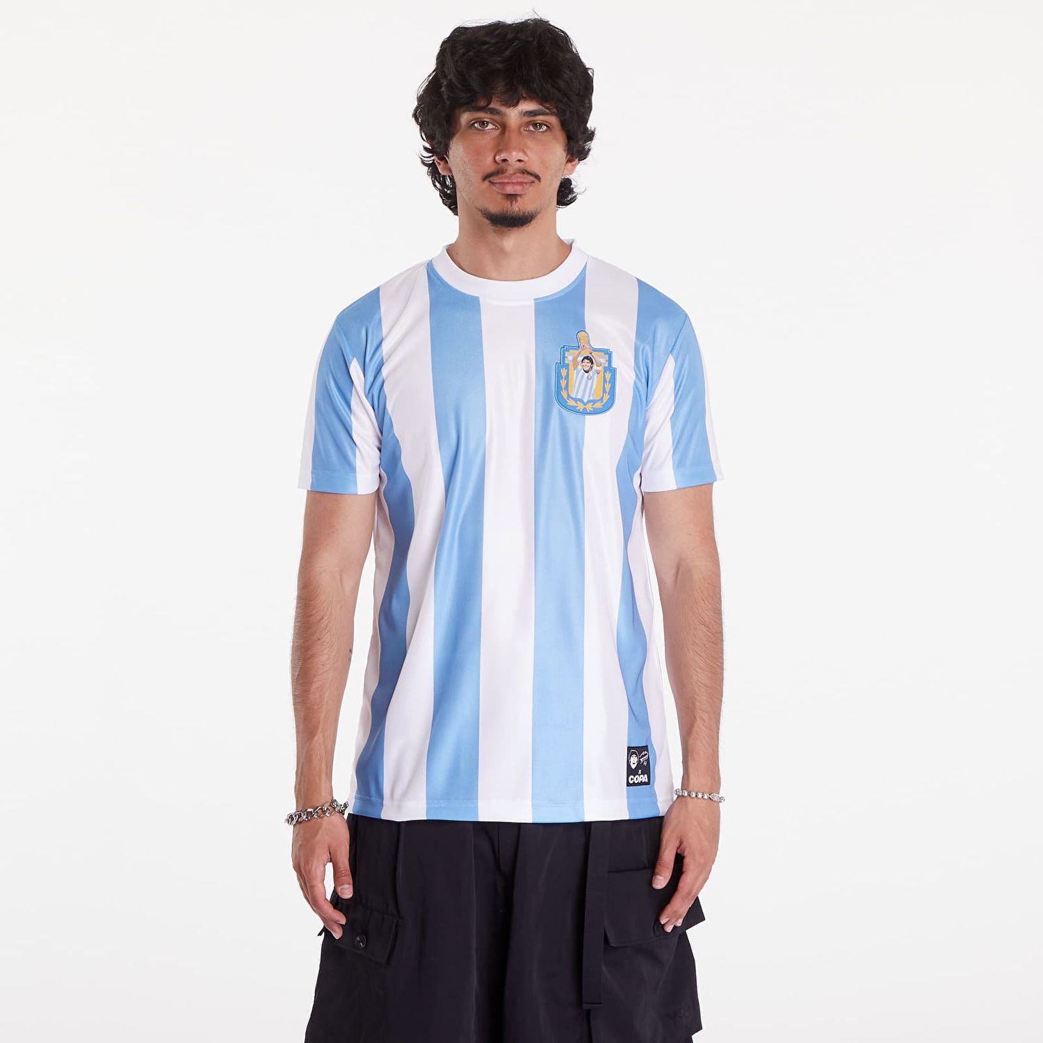 Dres COPA Maradona Argentina 1986 Retro Football Shirt Modrá | 423-002, 0