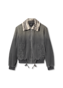 Denim Jacket with Faux Fur Collar