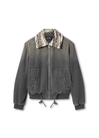 Denim Jacket with Faux Fur Collar