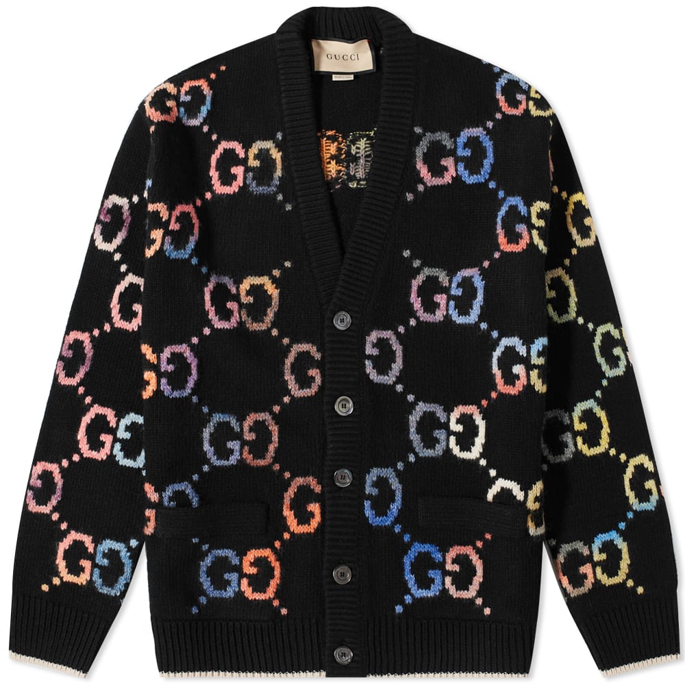 Sveter Gucci Rainbow All Over GG Cardigan Čierna | 694776-XKCD4-1152, 0