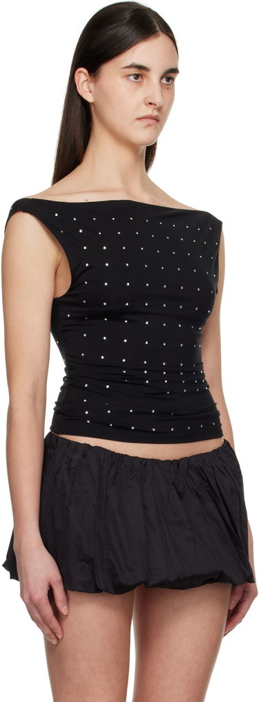 Sukňa Miaou Miaou Lani Crystal-Embellished Jersey Top Čierna | 7114TJRBLK, 1