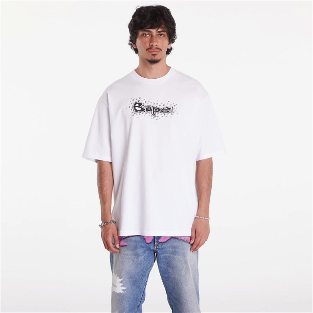 A BATHING APE Studs Bape Logo Relaxed Fit Tee White