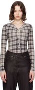 Acne Studios Faded Check Long Sleeve Top