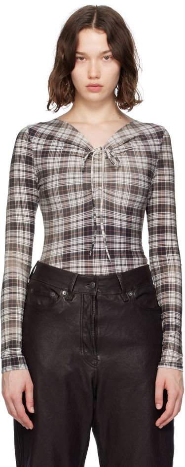 Tričko Acne Studios Acne Studios Faded Check Long Sleeve Top Rôznofarebný | AC0729-, 0