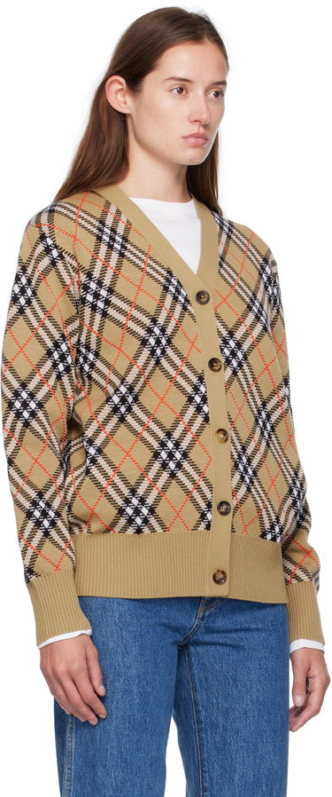 Sveter Burberry Burberry Check Cardigan Béžová | 8110579, 1