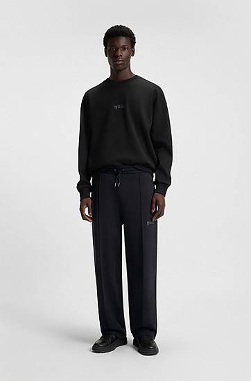 Súprava BOSS Cotton-blend Drawstring Tracksuit Bottoms with Front Seams and Embroidered Logo Čierna | 50546780, 1