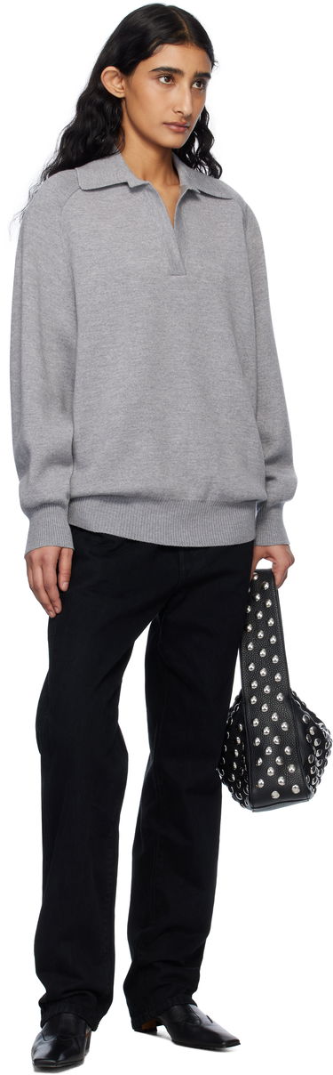Sveter Khaite Khaite Jonas Cashmere Polo Sweater Šedá | 9666727, 3