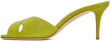 Doplnky Manolo Blahnik Manolo Blahnik Mumbimu Suede Heeled Mules Zelené | 123-2180, 2
